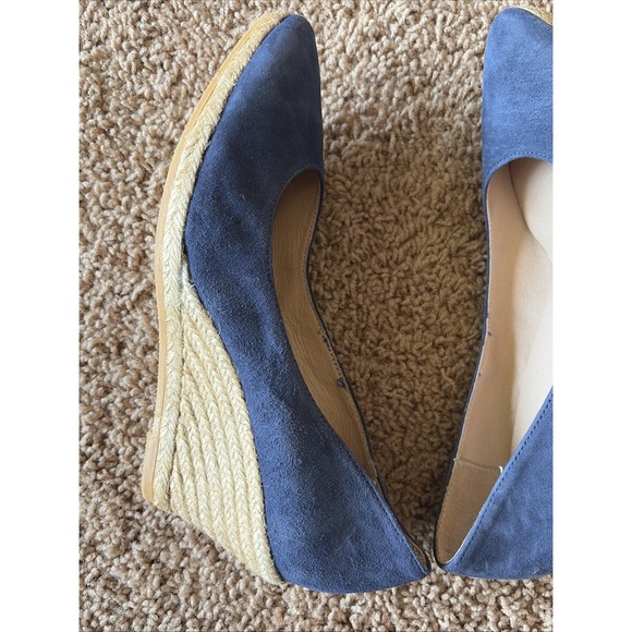 Eric Michael Navy Blue Suede Leather TEVA Wedge Almond‎ Toe Shoes Spain 38 7.5-8 - Picture 11 of 16